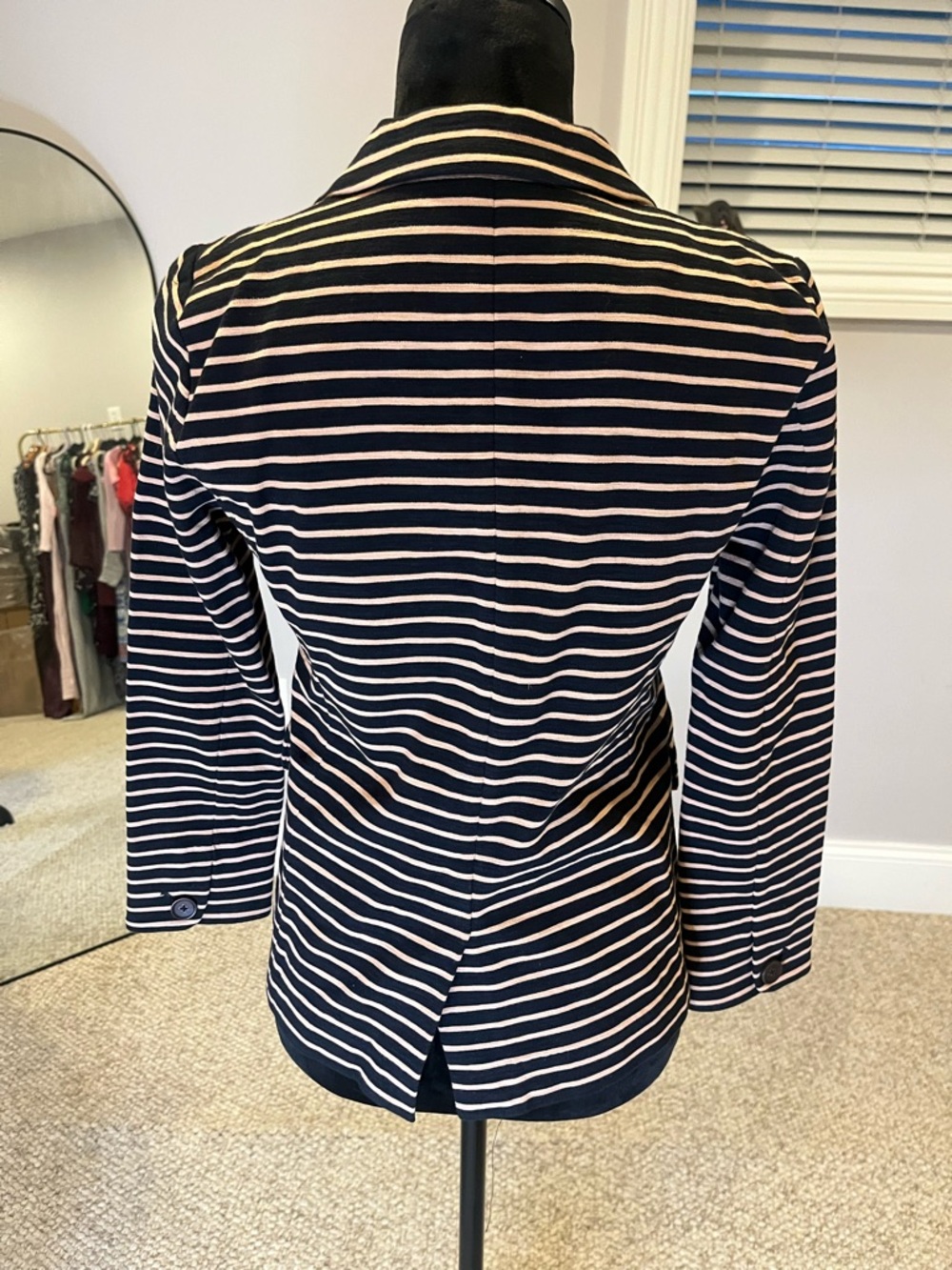 NWT J. Crew Striped Black and Tan Women's Blazer- Small - Picture 3 of 5